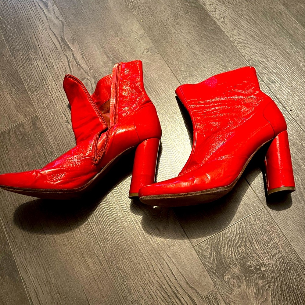Bright red Michael Perry Ankle Boots